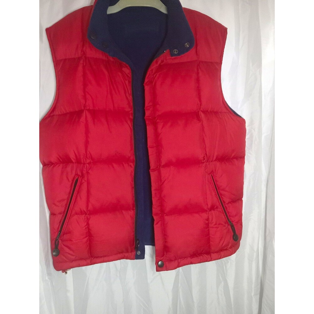 Arizona Jean Men's Reversible Red/Blue Puffer Vest Size L 80% Down